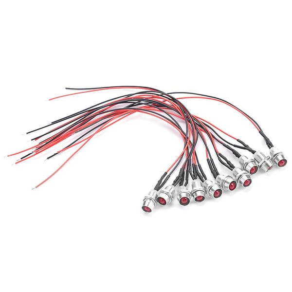 Ultraljusa 12V 8mm Förkopplade LED-lampor - 10-pack (#02)