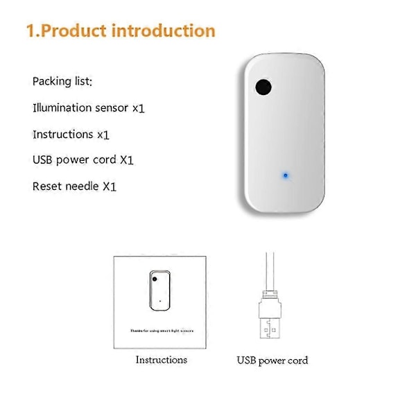 Tuya Wifi Ljussensor Intelligent Hembelysning Sensor Koppling Kontroll Ljusstyrka Sensor Illum