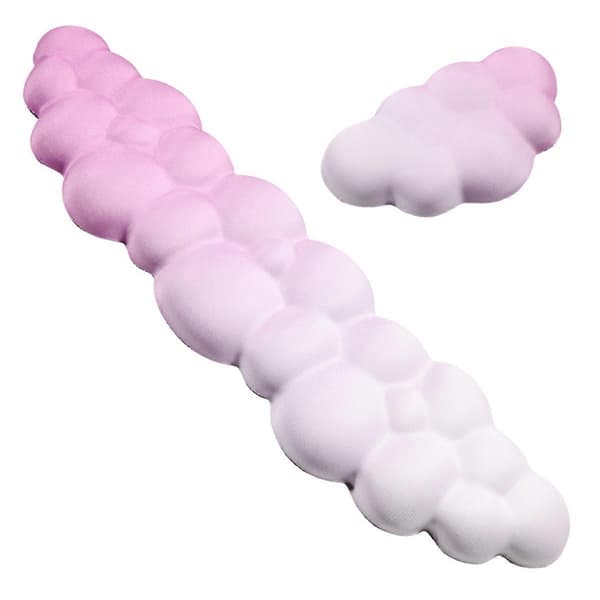 Tastatur Håndleddsstøtte Skyform Håndleddspute Mus Lær Håndleddsstativ Ergonomisk for Laptop Kontor Musematte Rosa-Hvit