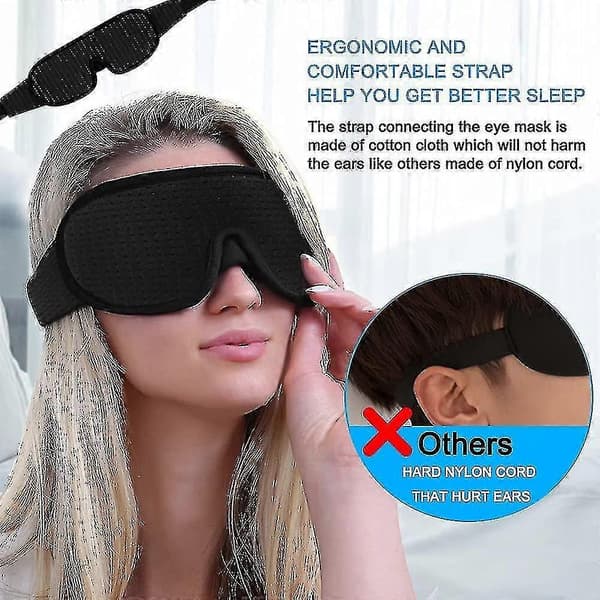 Sovmask 3D Konturerad Kupol Sovmask Ögonmask Ögonskugga