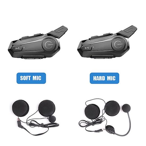 2 stk. Bluetooth Intercom Motorcykel Halvhjelm Bluetooth Headset Til 2 Rider Intercomunicador Trådløst Headset