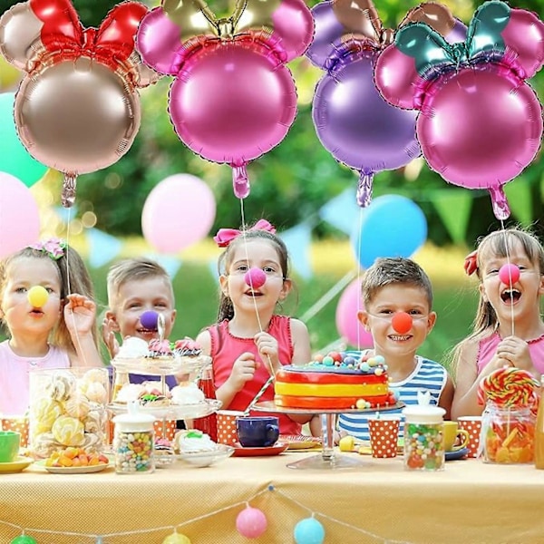 6 stk. Musehoved Balloner, Aluminium Folie Balloner til Fødselsdagsfest Dekorationer Baby Shower Forsyninger Fest