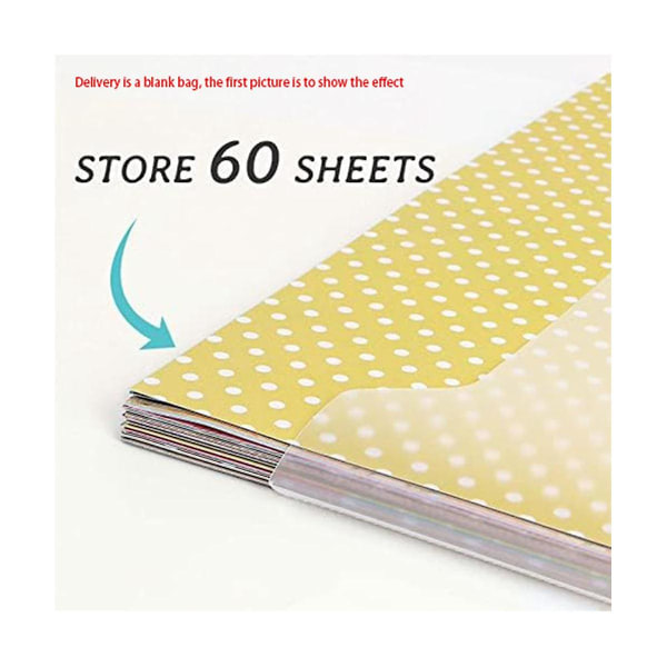 Scrapbook- organizer med 60 klibbiga indexflikar, 10-pack plastpåse för förvaring av papper för