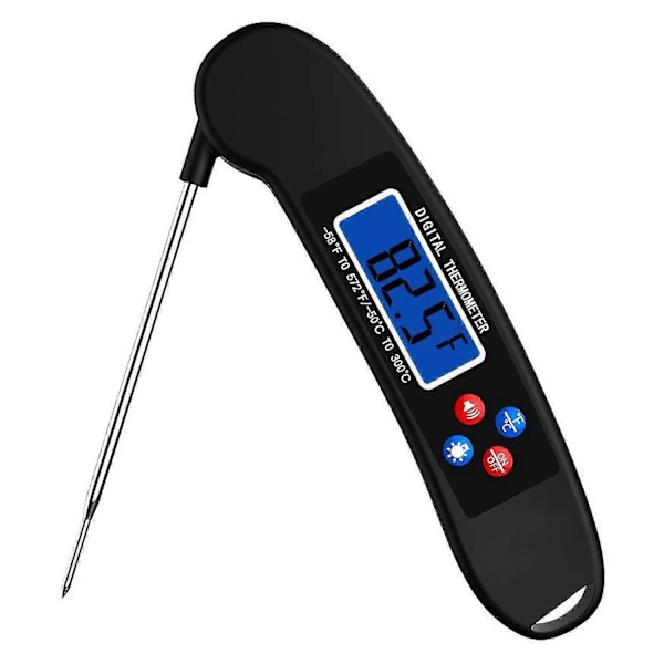Talande Digital Kötttermometer Supersnabb Direktavläsningstermometer Med Bakgrundsbelysning Svart