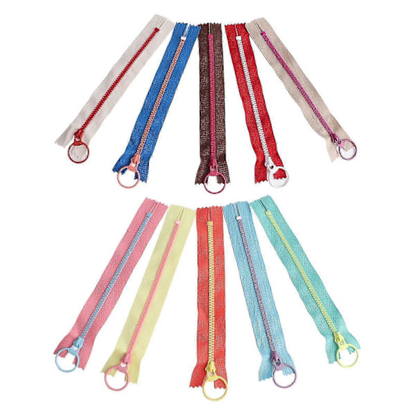 10 st DIY Väskdragkedjor för Sömnad 10 Färger Resin Dragkedja Delbar Jacka Dragkedjor för Klädpåsar Hemtextil 20 cm