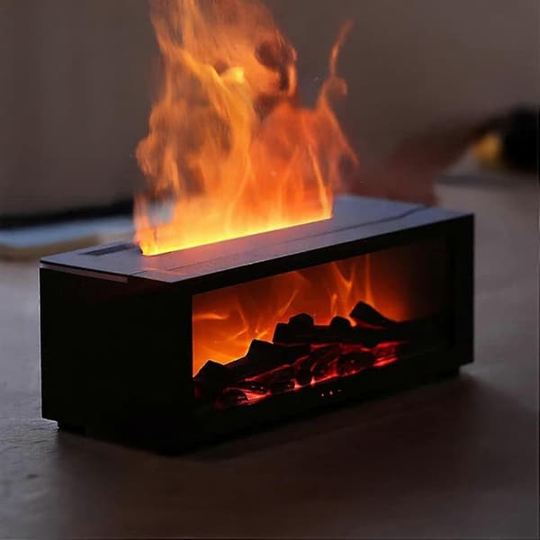 Flamme Peis Oljediffuser, Bål Vannfri Eterisk Olje Aromadiffuser for
