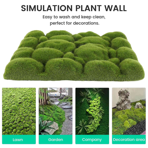 Gräsmatta - Stenform Inomhus Grön Konstgräsmatta Mattor Falsk Sod Moss för Hem Hotell Vägg Balkong Dekoration