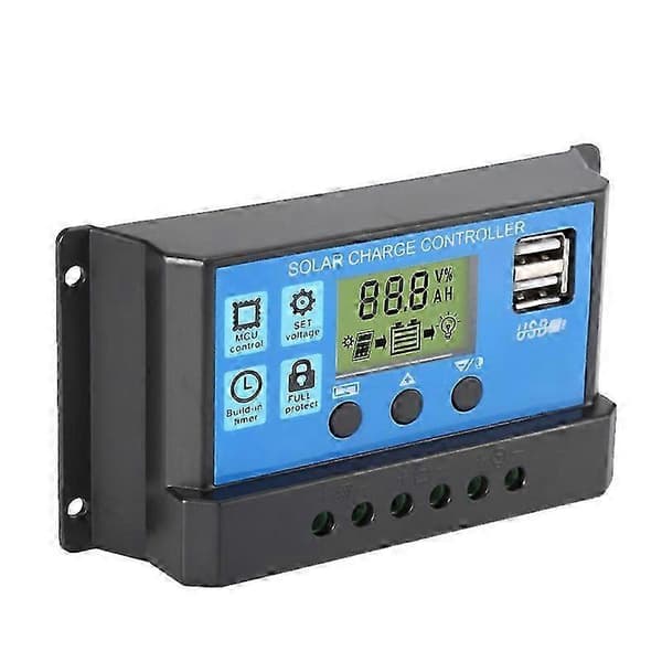 30A Solpanel Kontroller HD LCD Batteriladdningskontroller Intelligent Kontroller För Hemanvändning Gatubelysning
