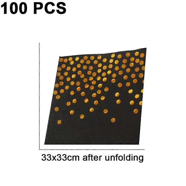 100-pakning Cocktailservietter - 3-lags luksuspapir juleservietter - Engangs drikkeservietter til bryllup