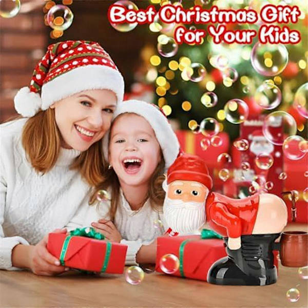 Rolig Jultomte Bubbelblåsare med Blinkande Ljus & Musik, Julbubbelblåsare för Utomhus & Inomhusaktivitet 1 Set