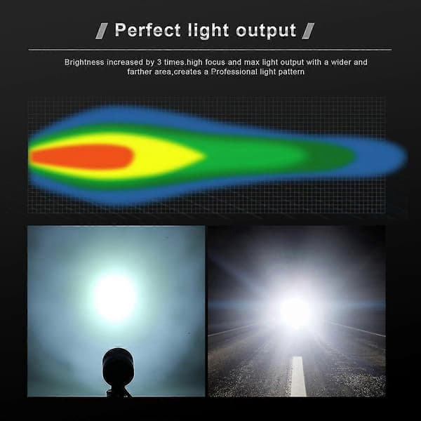 Motorsykkel 6 Led Spot Light Frontlykt Tåkelys Kjørelys 3 Moduser