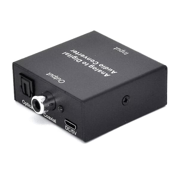Analog til Digital Konverter Koaksial Rca- Toslink Lyd Adapter Spdif