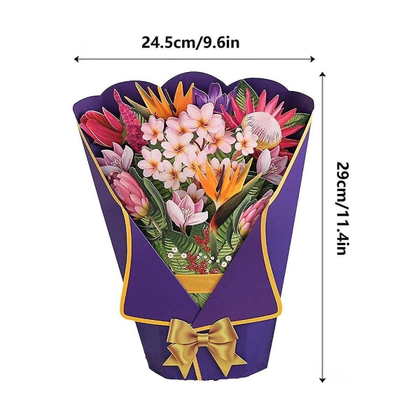 Pop-up Buket, Pop-up Papirblomst Buket Hilsenskort, Mors Dag Fødselsdag Kvinde Påskegave