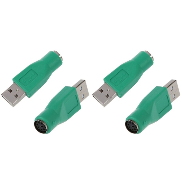 4 x PS/2 Hunn til USB Hunn Adapter Konverter for Tastatur Mus