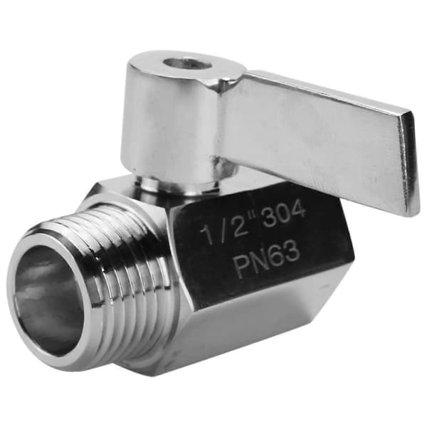 304 Rustfrit Stål Mini Kuglehane (1/2 Tomme Hun x Han) NPT Gevind, Vandstrømsregulator Hovedkontrolventil
