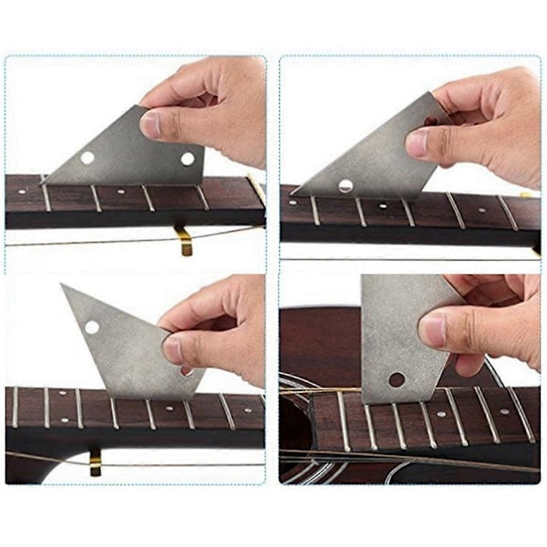 Gitarverktøysett Rustfritt Stål Fil Luthier Gitarmutter Sporing Fil, Gitar Bånd Nivå Fil,
