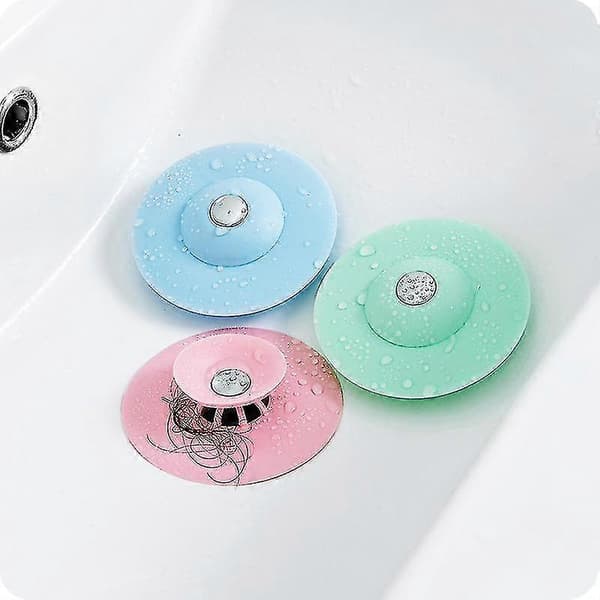 5-pack Universal Silikonavloppsskydd för Badrum, Mopp, Kök, 5 st (blå+grå+rosa+vit+grön)