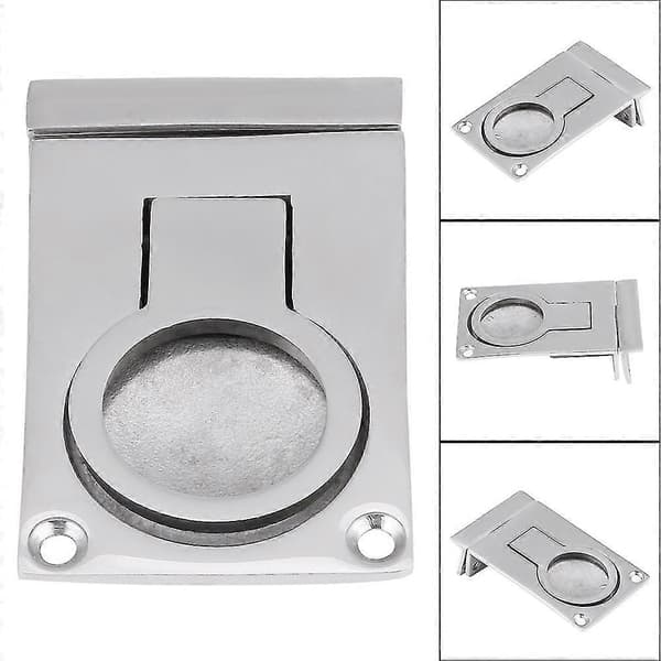 Rustfritt Stål Ringhåndtak Innfelt Lukehåndtak Skap Pull Lift for Båt Marine 57 * 40mm