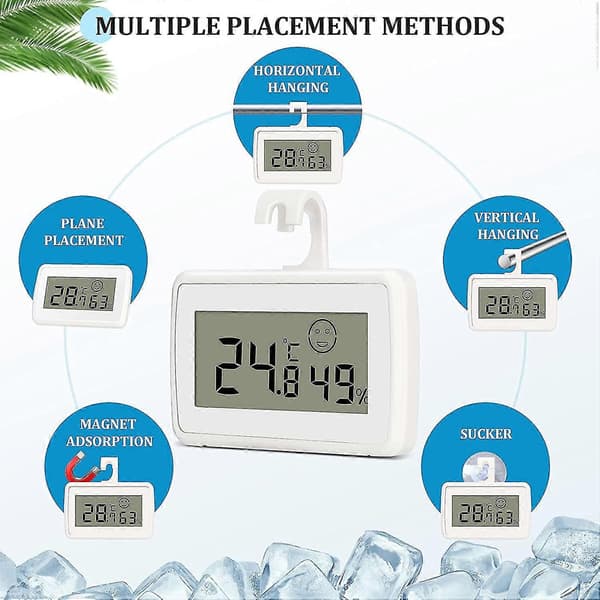 Mini Digital LCD Termometer Hygrometer Temperatur Fugtighed Bærbar Med Max/min Registrering (2 stk)