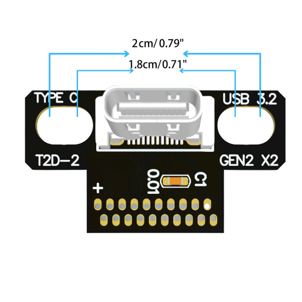 USB 3.1 3.2 Gen2 20g Tyyppi E - Tyyppi C Siirtojohto Oikeakulma Tyyppi C/e Kaapeli