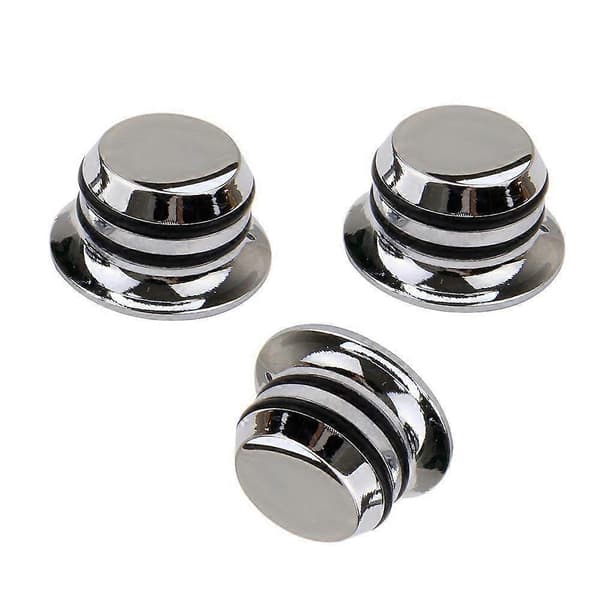 3 st Guitar Metall Topphatt Tonjusteringsknappar för Elektrisk Gitarr Jazz Bass Lp St Krom