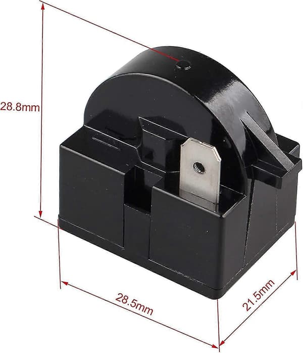 2-pak 15 Ohm enkeltbenet PTC-starterrelæ til køleskab, fryser og kompressor, sort, 30 cm