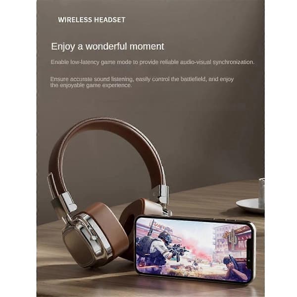 Klassiska Over-Ear Hörlurar Studio DJ Stereo Bluetooth 5.3 Trådlösa Retro Hörlurar Touchkontroll Typ C Hörlurar