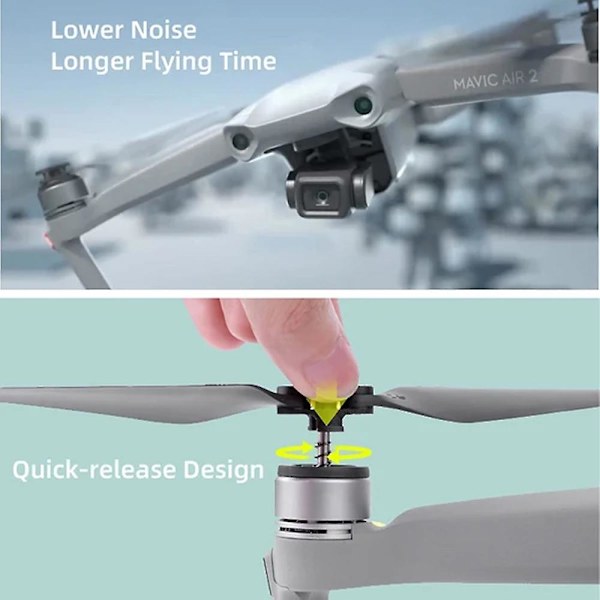 Air 2S Propeller Låg Ljudnivå Propeller Vikbar 7238F Propeller för DJI Mavic Air 2/Air 2S Drönartillbehör (Silver 4 Stycken)