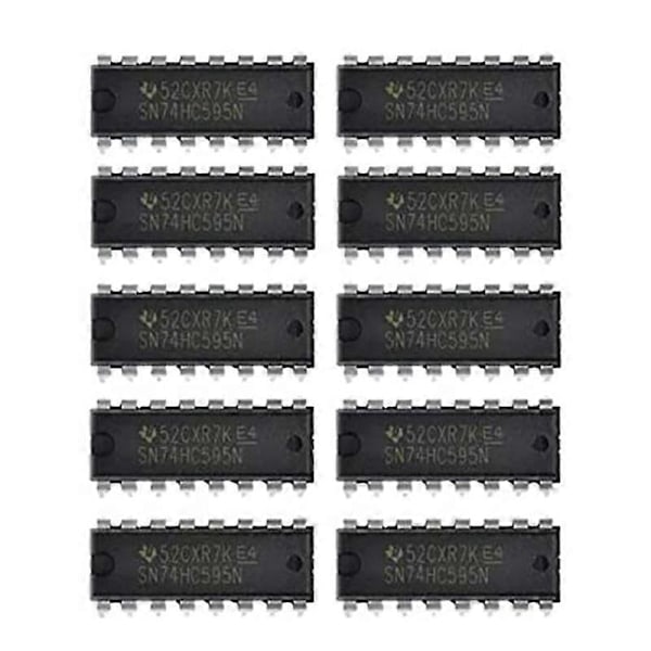 10 stk. IC 74HC595 74HC595N SN74HC595N DIP-16 - Skiftregister