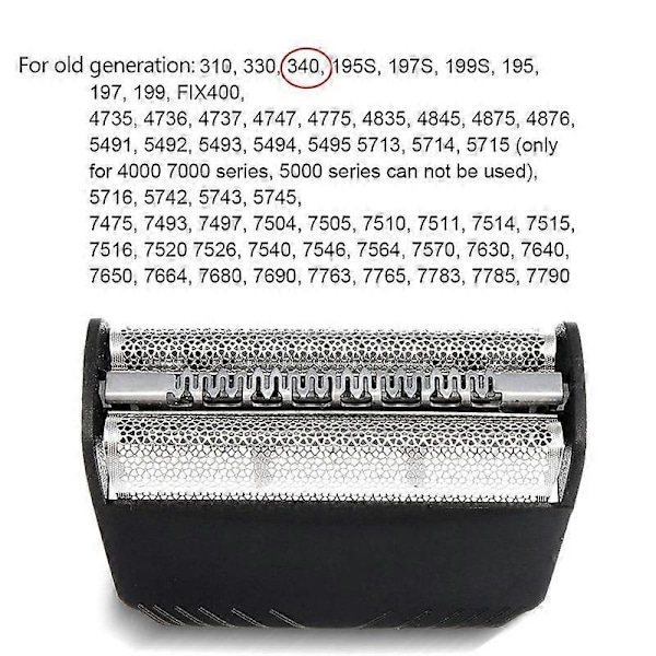 Reservefolie og kutterblad 30B for barbermaskin 330 199 197S-1 195S-1 4845 4745 5743 7516 7475 7493 77