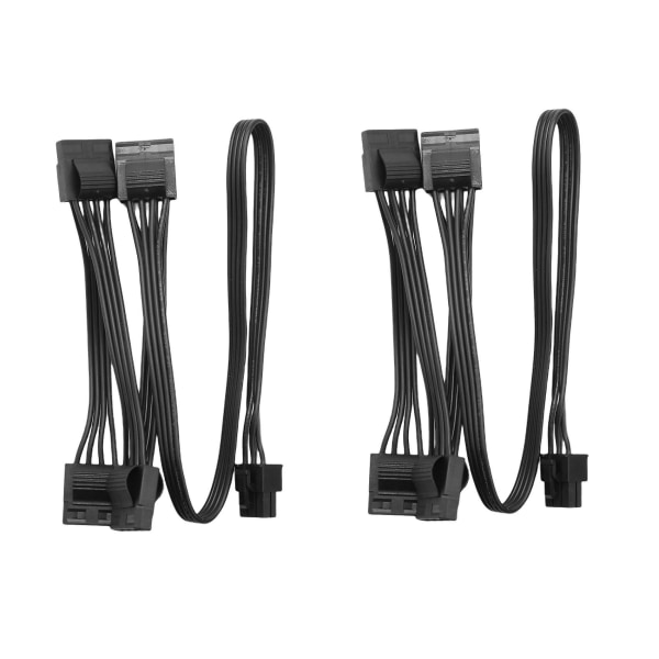 2x 6-stifts till 4 Molex Modulärt Strömförsörjningskabel 6-stifts till 4 IDE Kabel för RM1000x RM850x RM750x RM650x