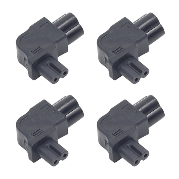 4 stk. IEC320 C6 til IEC320 C7 Strømadapter Højre Vinkel IEC320 C6 til C7 90 Graders Højresving Strømadapter 250V 2500W
