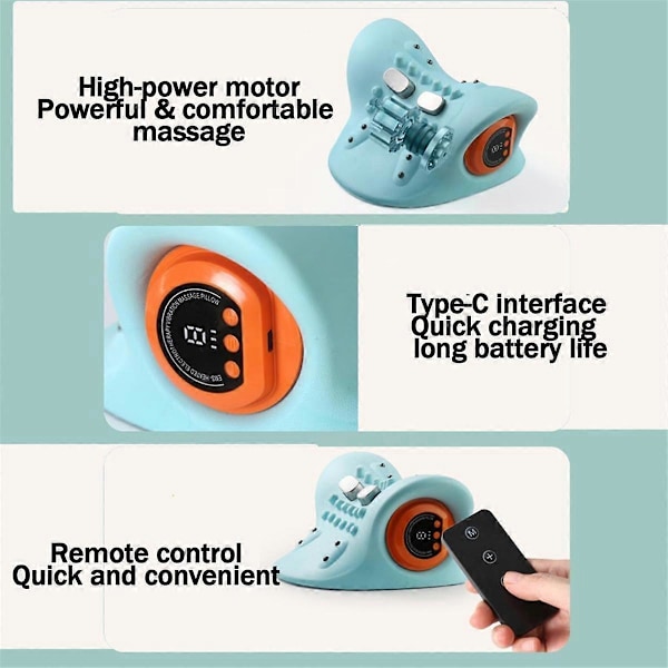Ny terapeutisk nakkemassage, elektrisk 4D med varme, ergonomisk vinkel for dybdegående smertelindring