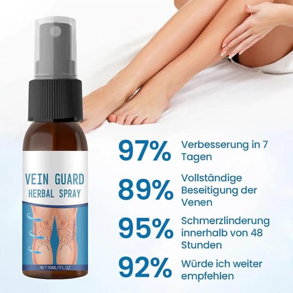 VeinGuard Urte Spray, Professionel Behandling af Åreknuder til Ben Spray 30ml/1Oz 1pc