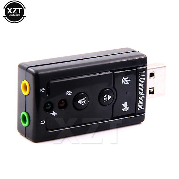 7.1 Ulkoinen USB-äänikortti USB - 3,5 mm:n kuulokeliitäntään Audioadapteri Mikrofoniäänikortti Mac Win Compter Android Linuxille
