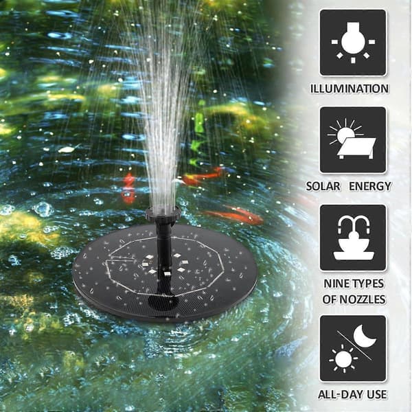 Udendørs Solar Springvand | Solar Pumpe Springvand | Farverigt Solar Springvand | 6