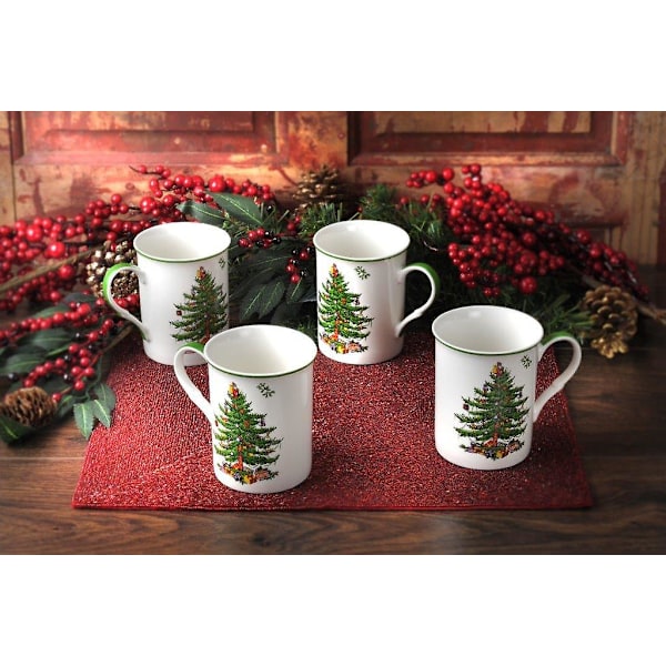 Spode Christmas Tree Set med 4 krus