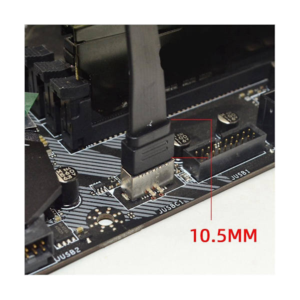 USB 3.1 Frontpanel-hode Type E Hann til Type C Hunn Kontakt Motherboard Utvidelseskabel Trans