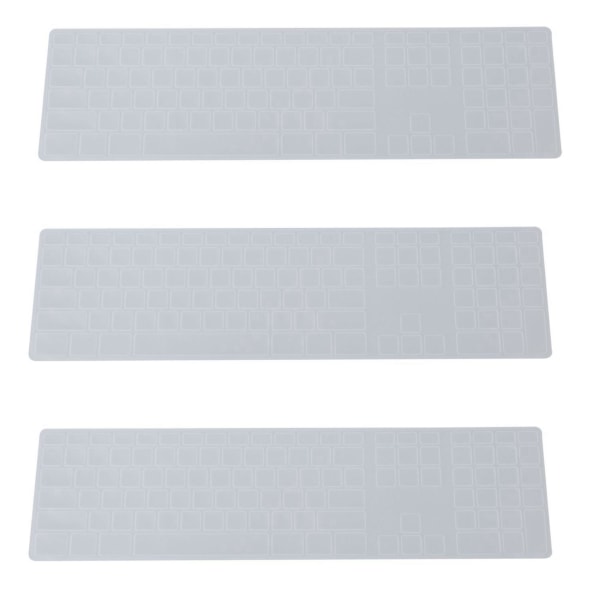 3x Silikon tunt tangentbord Skin Cover Protector med numerisk knappsats för transparent