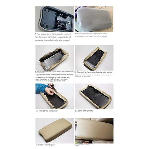 Til 2012 -2017 Bil Mikrofiber Læder Konsol Armlæn Panel Cover Beskyttende Trim Grå