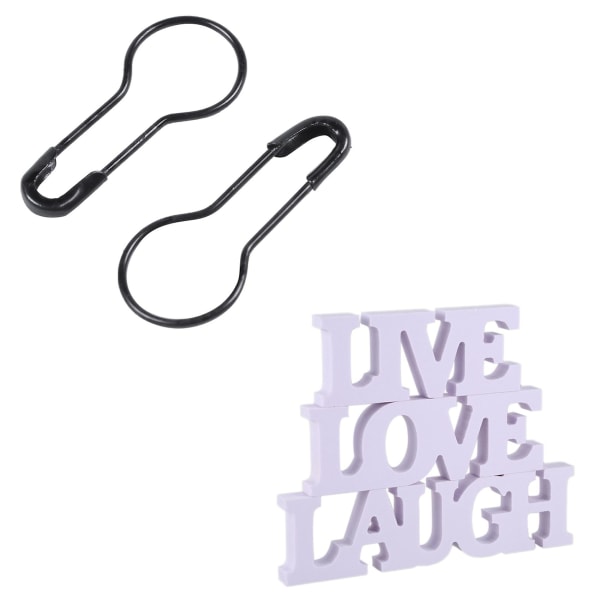 3 kpl Live Love Laugh -puupalkit Hääkoristeluun + 200 kpl 22 mm Metalli Kurpitsaneuloja