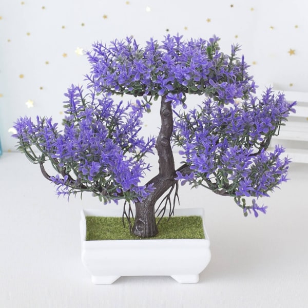 Konstgjorda Bonsai Små Träd Kruka Falska Växter Blommor Krukväxter Faux Bonsai För Hem Rum Bord H