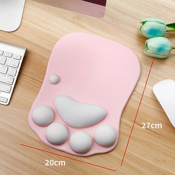 Hiirimatto rannetuella, ergonominen hiirimatto, silikoninen hiirimatto, liukumaton pohja, koti, toimisto, pelaaminen, pinkki