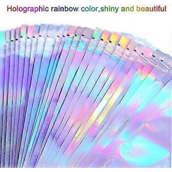 100 kpl Holografisia pakkauspusseja elintarvikkeiden säilytykseen (Holografinen väri, 4 x 6 tuumaa)