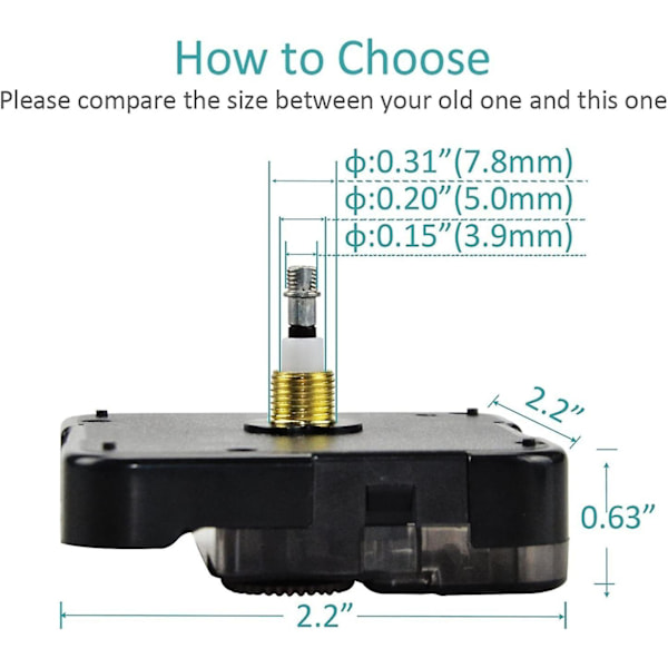 Kvarts DIY veggklokkebevegelsesmekanisme Batteri DIY reparasjonsdeler Erstatning med hender