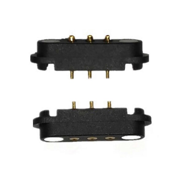 5 Par 3-Pin Magnetisk Pogo Pin Kontakt Pogopin Hane Hona Avstånd 2.54mm Fjäderbelastad DC Strömuttag