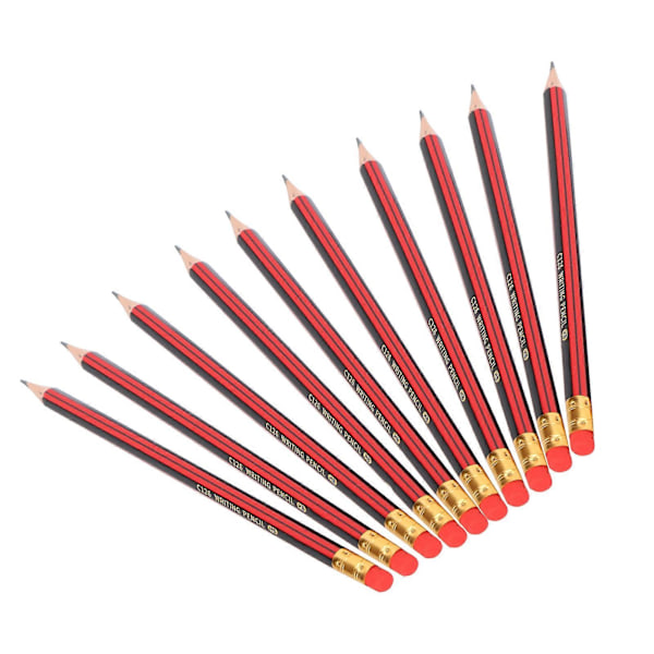 10 st Grafitpennor med Sudd Trä Målning Ritning Skiss Skrivning Konstnärspenna HB YEMAA