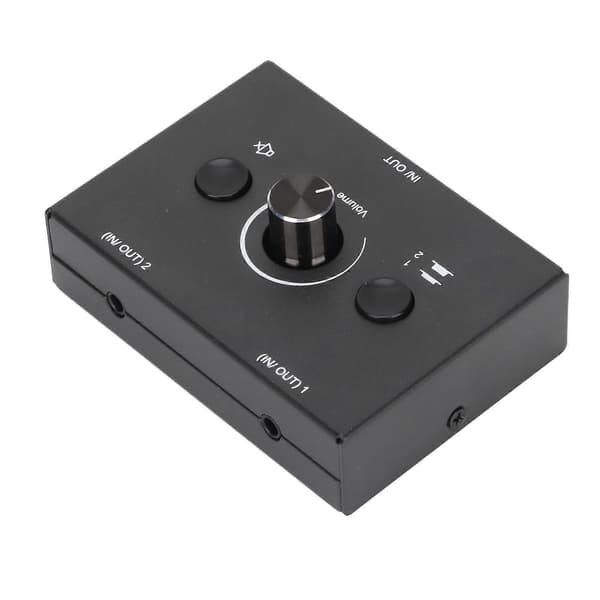 2-i-1 Ut eller 1-i-2 Ut 3,5 mm Splitter Switch med Tyst Knapp