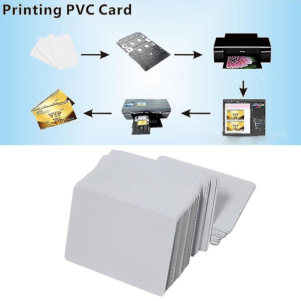 100 Premium Hvide Blanke Inkjet PVC ID-kort Plastik Dobbeltsidet Udskrivning Kort God Premium Hao