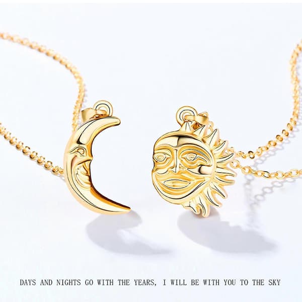 Magnetiska halsband, sol och måne halsband för par Alla hjärtans dag present